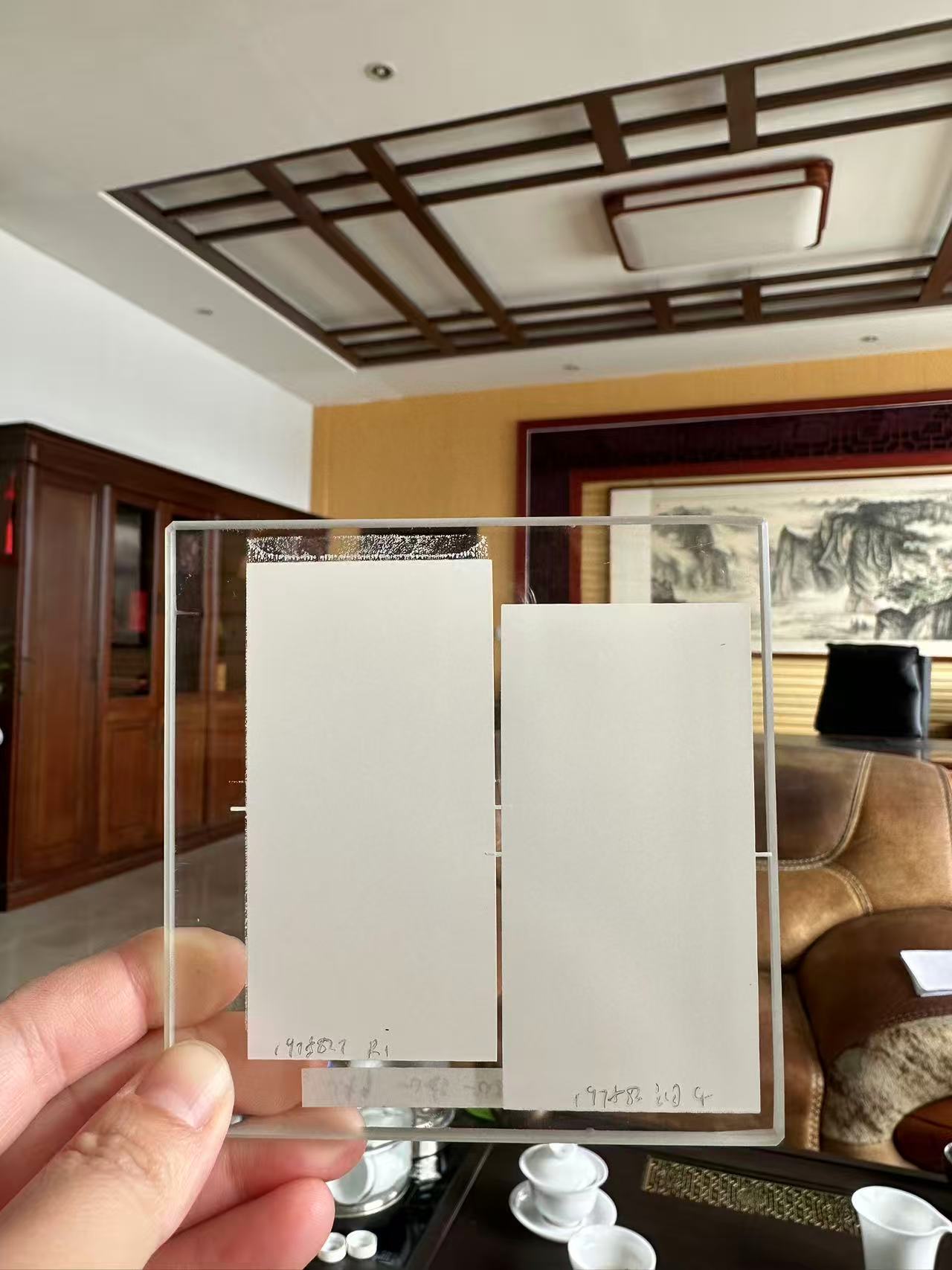 Gray-white ceramic material sample
