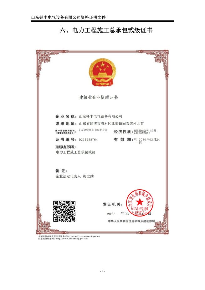 qualification certificate