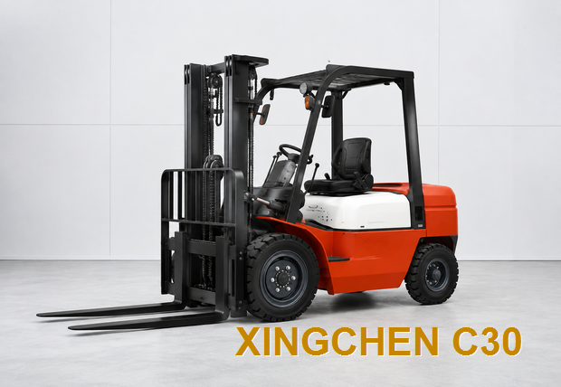 3-ton forklift side view rendering